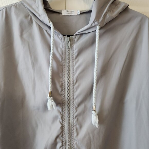 Hount Gray Hooded Lightweight Jacket With Drawstring & Zipper Closure EUC Sz XL - Picture 2 of 9